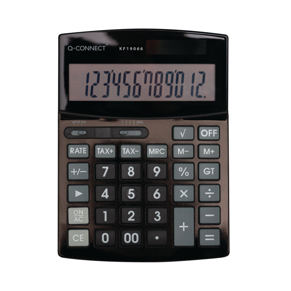 Q-Connect 12 Digit Desk Calculator KF19066 Black- SSTL