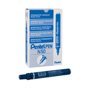 Pentel N50 Permanent Marker Blue Pack 12 - SSTL
