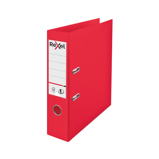 Rexel Leverarch file A4 75mm polypropylene cover Red
